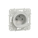 Prise de courant 2P+T française Odace S525059 Blanc brillant 2 connexions rapides par pôle