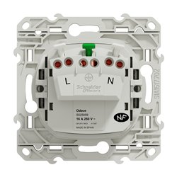 Prise de courant 2P+T française Odace S525059 Blanc brillant 2 connexions rapides par pôle