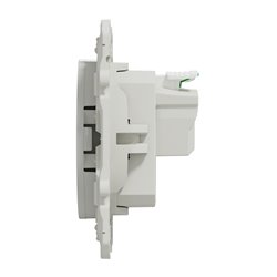 Prise de courant 2P+T française Odace S525059 Blanc brillant 2 connexions rapides par pôle