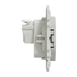 Prise de courant 2P+T française Odace S525059 Blanc brillant 2 connexions rapides par pôle