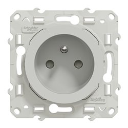 Prise de courant 2P+T française Odace S525059 Blanc brillant 2 connexions rapides par pôle