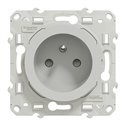 Prise de courant 2P+T française Odace S525059 Blanc brillant 2 connexions rapides par pôle