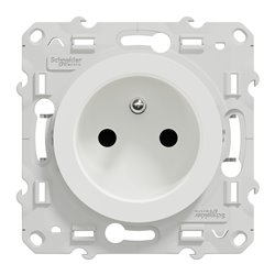 Prise de courant 2P+T française Odace S525049 Blanc brillant 4 connexions rapides