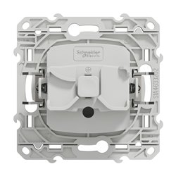 Prise de courant 2P+T française Odace S525049 Blanc brillant 4 connexions rapides