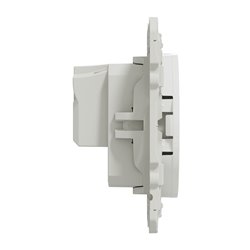 Prise de courant 2P+T française Odace S525039 Blanc brillant connexion à vis