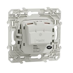 Prise de courant 2P+T française Odace S525039 Blanc brillant connexion à vis
