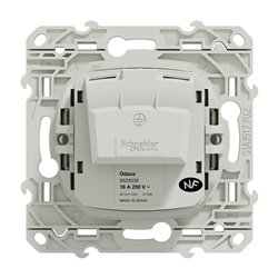 Prise de courant 2P+T française Odace S525039 Blanc brillant connexion à vis