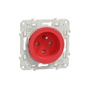 Prise de courant 2P+T française Odace S52009903 Rouge brilant 