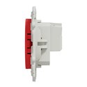 Prise de courant 2P+T française Odace S52009903 Rouge brilant 