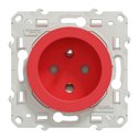 Prise de courant 2P+T française Odace S52009903 Rouge brilant 