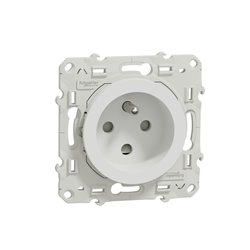 Prise de courant 2P+T française Odace S520099 Blanc brillant 