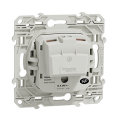 Prise de courant 2P+T française Odace S520099 Blanc brillant 
