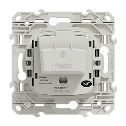 Prise de courant 2P+T française Odace S520099 Blanc brillant 