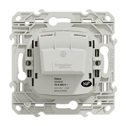 Prise de courant 2P+T française Odace S520039 Blanc brillant 