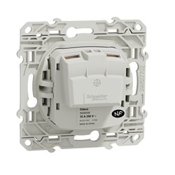 Prise de courant 2P+T française Odace S520039 Blanc brillant 