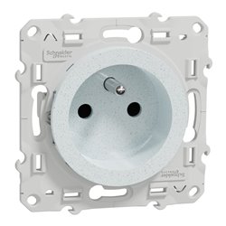 Prise de courant 2P+T française Odace S510049 Blanc recyclé brillant 