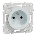 Prise de courant 2P+T française Odace S510049 Blanc recyclé brillant 
