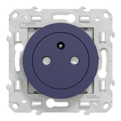 Prise de courant 2P+T française affleurante Odace S550052 Bleu cobalt 
