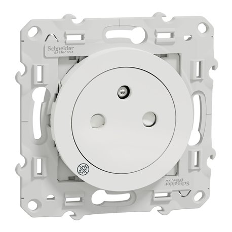 Prise de courant 2P+T française affleurante Odace S500052 Blanc antibactérien Prise de courant 2P+T française affleurante Odace S500052 Blanc antibactérien