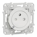 Prise de courant 2P+T française affleurante Odace S500052 Blanc antibactérien 