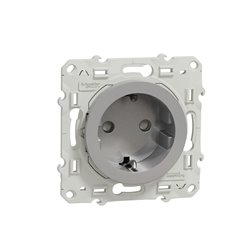 Prise de courant 2P+T allemand Odace S530057 Aluminium 