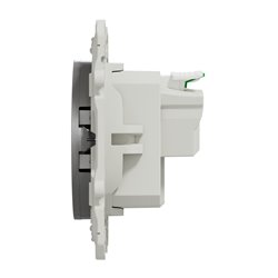 Prise de courant 2P+T allemand Odace S530057 Aluminium 