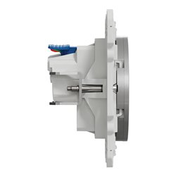 Prise de courant 2P+T affleurante spécial pour rénovation Odace S535052 Aluminium 