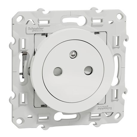 Prise de courant 2P+T affleurante spécial pour rénovation Odace S525052 Blanc brillant 2 connexions rapides Prise de courant 2P+T affleurante spécial pour rénovation Odace S525052 Blanc brillant 2 connexions rapides
