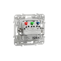 Prise de courant 2P+T affleurante spécial pour rénovation Odace S525052 Blanc brillant 2 connexions rapides