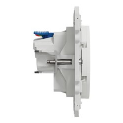 Prise de courant 2P+T affleurante spécial pour rénovation Odace S525052 Blanc brillant 2 connexions rapides