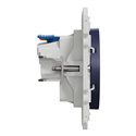 Prise de courant 2P+T affleurante Odace S555052 Bleu cobalt 