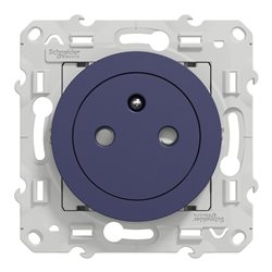 Prise de courant 2P+T affleurante Odace S555052 Bleu cobalt 