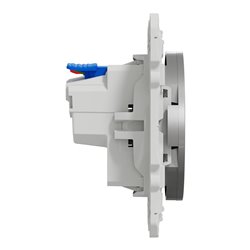 Prise de courant 2P+T affleurante Odace S530052 Aluminium 