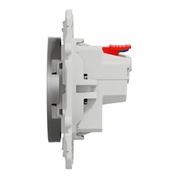 Prise de courant 2P+T affleurante Odace S530052 Aluminium 