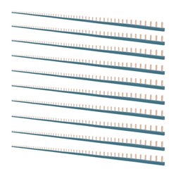 Lot de 10 Peignes horizontaux  bleus 1 m 56 modules unipolaire