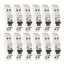 Lot de 12 Disjoncteurs Courbe C 1 module 6A