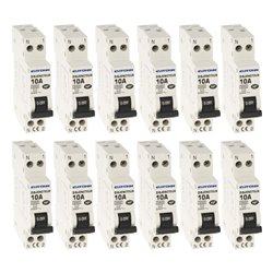 Lot de 12 Disjoncteurs Courbe D 1 module 10A