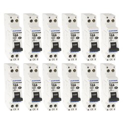 Lot de 12 Disjoncteurs Courbe D 1 module 16A