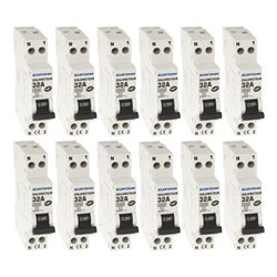 Lot de 12 Disjoncteurs Courbe D 1 module 32A