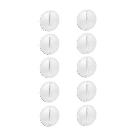 Lot de 10 enjoliveurs étroits Celiane interrupteur-va-et-vient-poussoir lumineux Blanc 065003