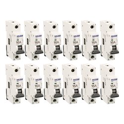 Lot de 12 Disjoncteurs Unipolaire 1 module 16A