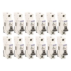 Lot de 12 Disjoncteurs Unipolaire 1 module 40A