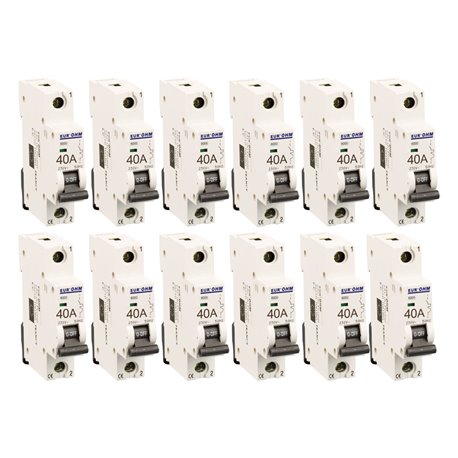 Lot de 12 Disjoncteurs Unipolaire 1 module 40A