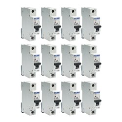 Lot de 12 Disjoncteurs Unipolaire 1 module 63A