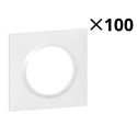 Lot de 100 plaques carrées Dooxie 1 poste finition blanc 600941
