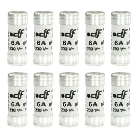 Lot de 10 Fusibles domestiques Sans voyant 8,5x23 mm