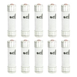 Lot de 10 Fusibles domestiques 10A Avec voyant 8,5x31,5 mm