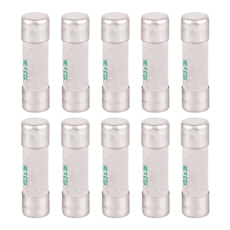 Lot de 10 Fusibles industriels Type aM 10,3x38 mm sans percuteur 10A