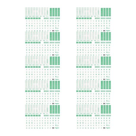 Lot de 10 feuilles de symboles électriques Resi9 R9H13228 plastique transparent 