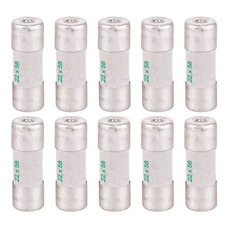 Lot de 10 Fusibles industriels Type aM 22x58 mm avec percuteur 80A